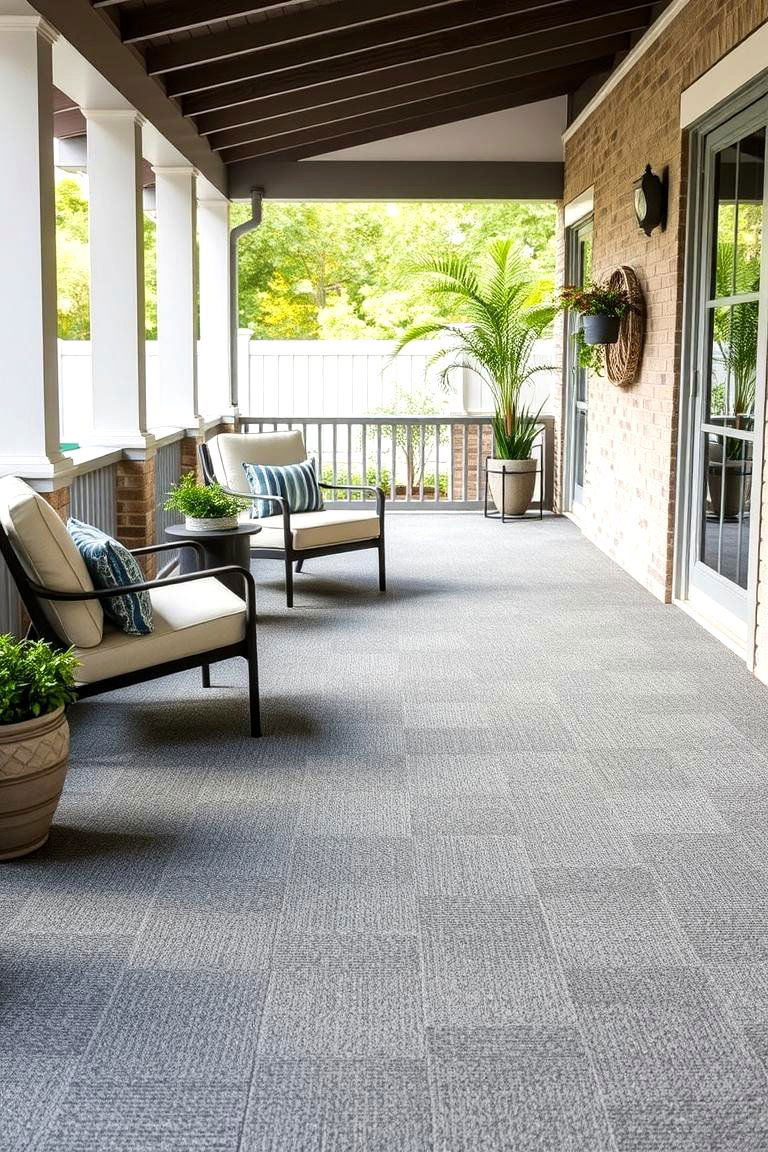 Versatile Outdoor Carpet Tiles - 24 Patio Flooring Ideas