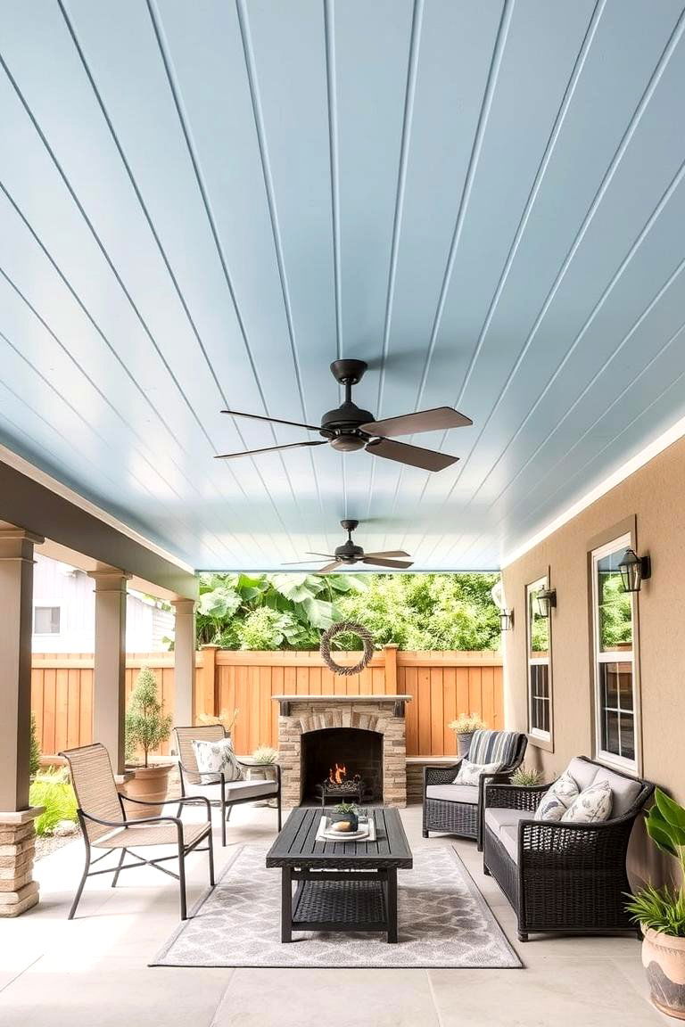 Versatile Painted Wood Ceiling - 24 patio ceiling ideas