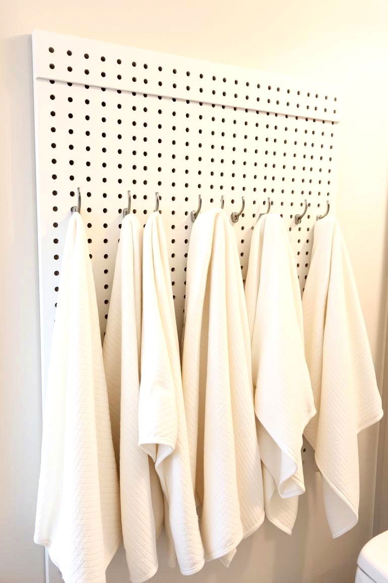 Versatile Pegboards with Hooks - 24 Towel Storage Ideas
