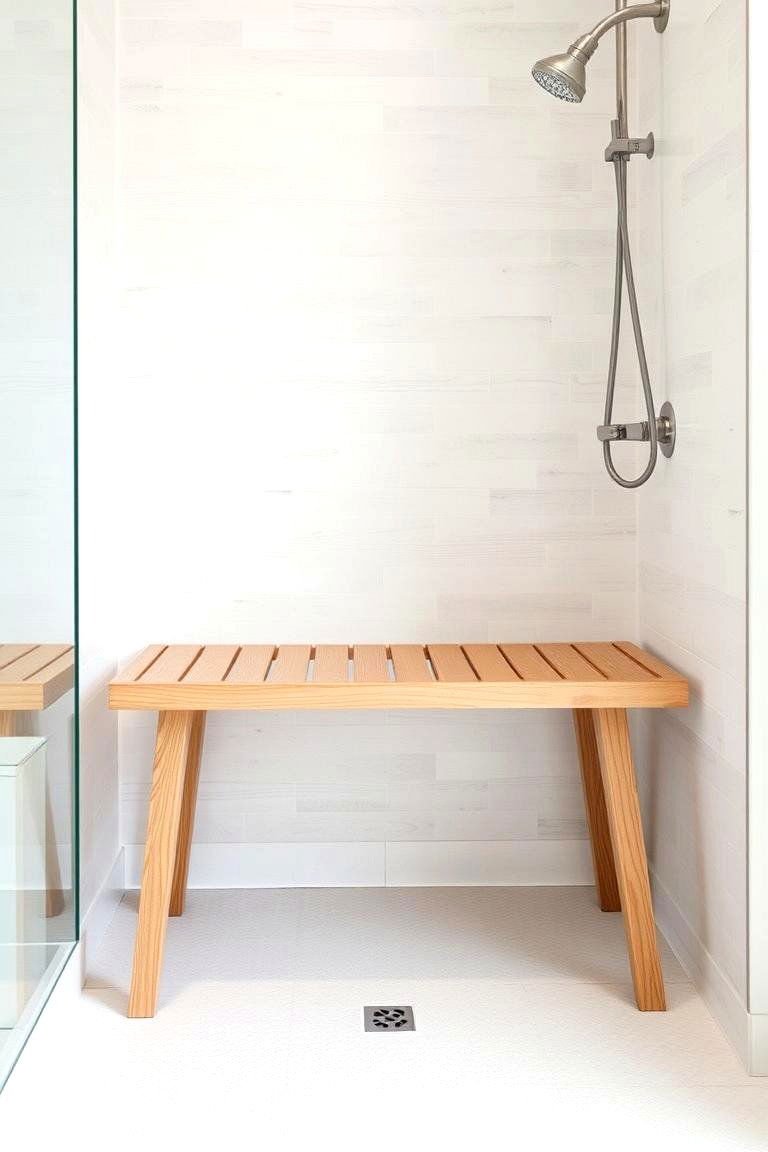 Versatile Rectangular Shower Bench - 24 Shower Bench Ideas