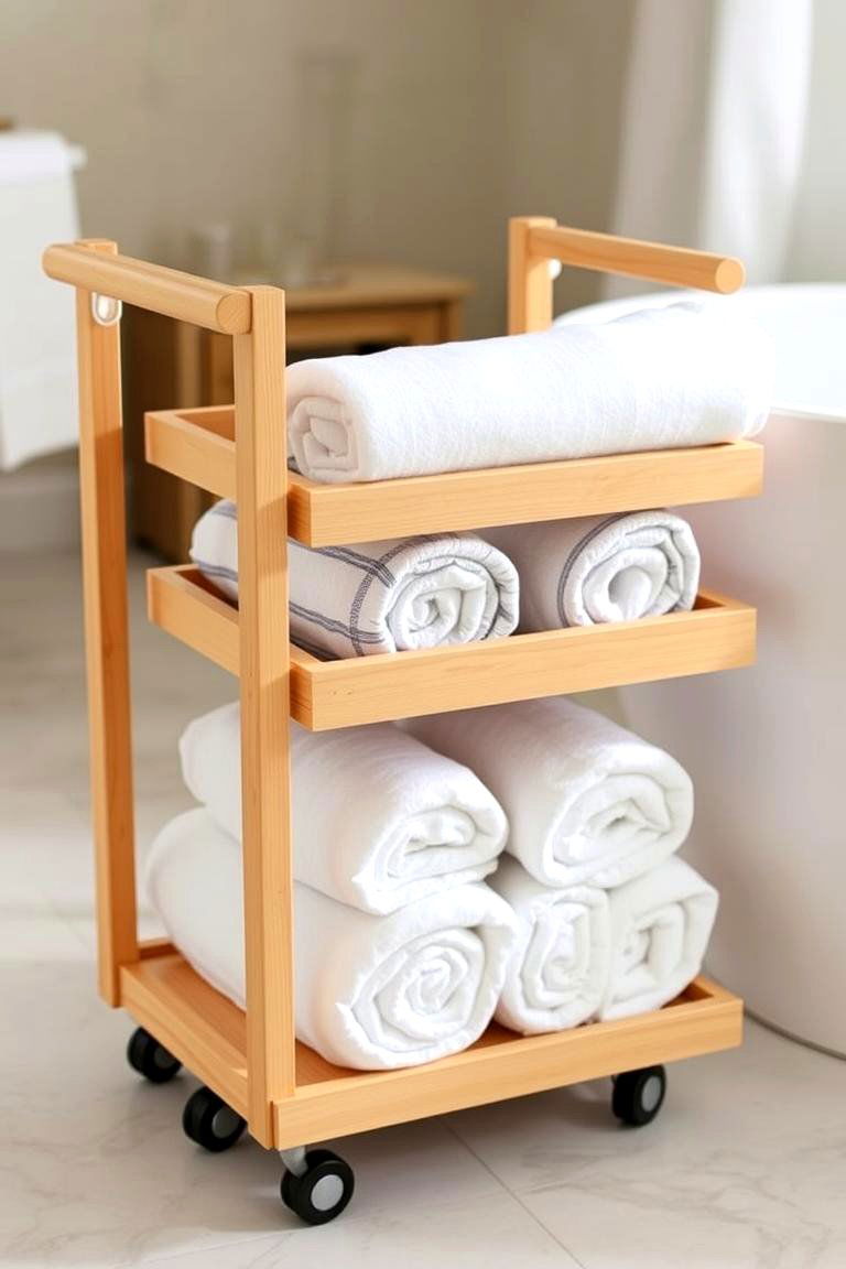 Versatile Rolling Carts - 24 Towel Storage Ideas