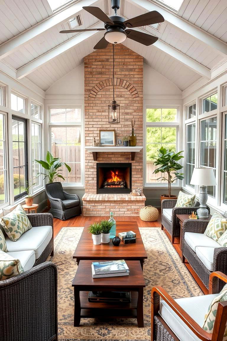 Versatile Space for Multiple Uses - 24 Sunroom With Fireplace