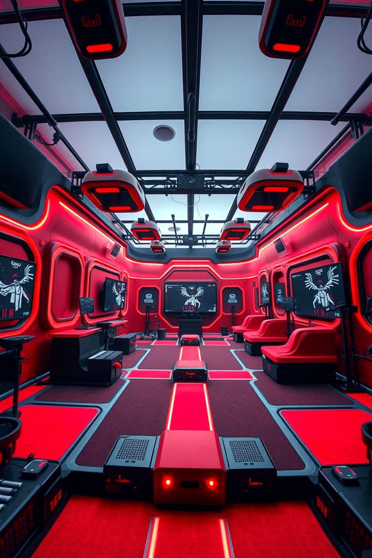 Versatile VR Gaming Environment - 24 Red and Black Gaming Setup Ideas