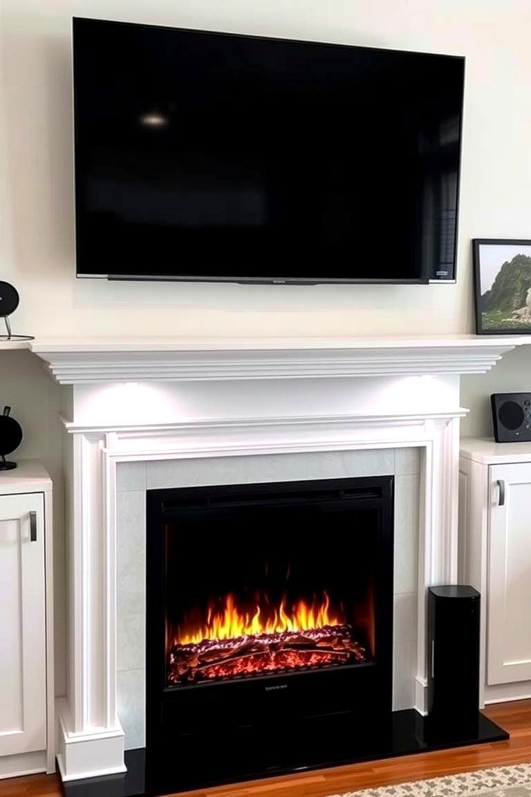 Versatile Viewing Experience - 24 Electric Fireplace Ideas With Tv Above