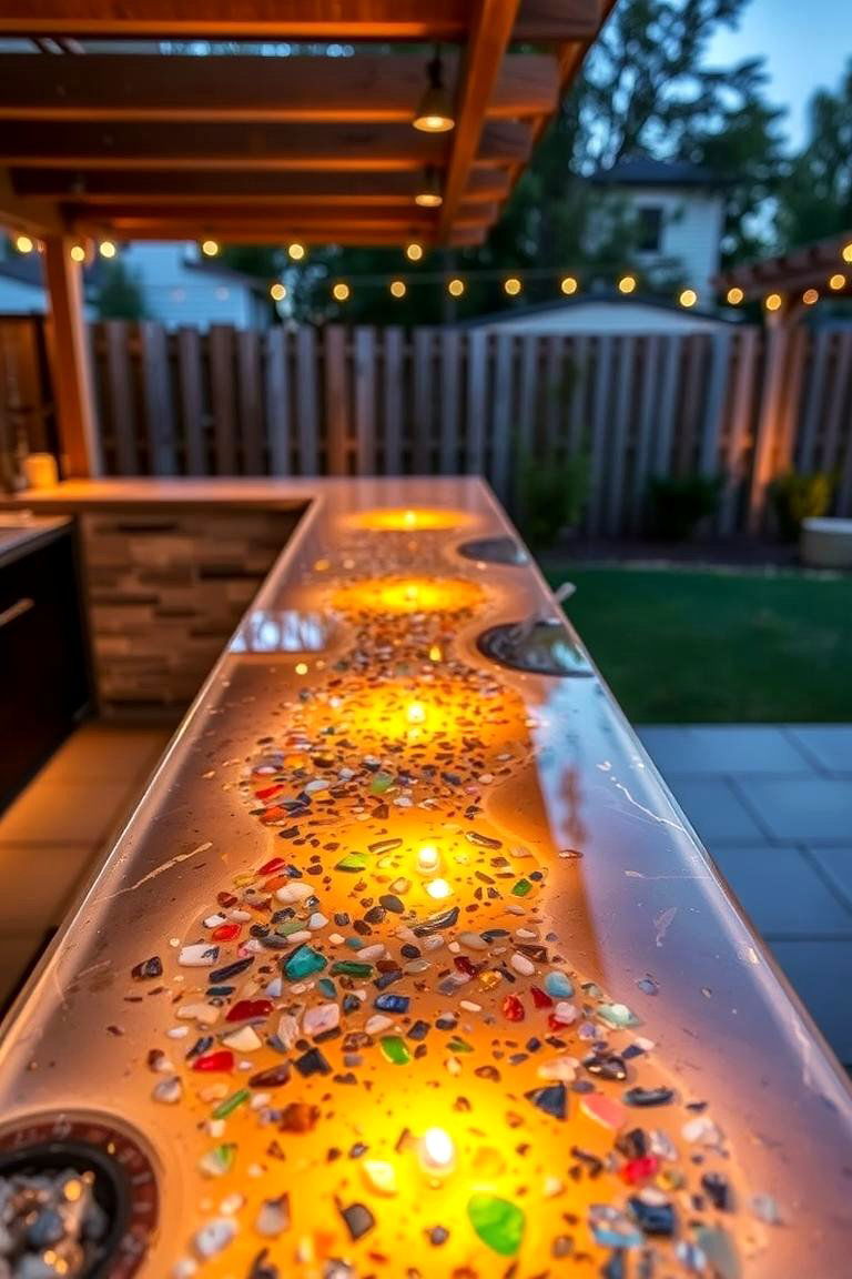 Versatile and Customizable Resin - 24 Outdoor Countertop Ideas