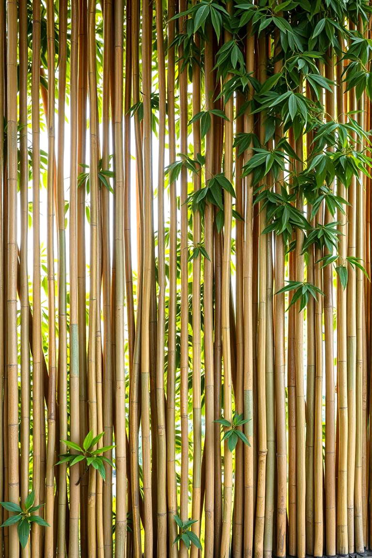 Vertical Bamboo Screens - 24 Vertical Garden Ideas