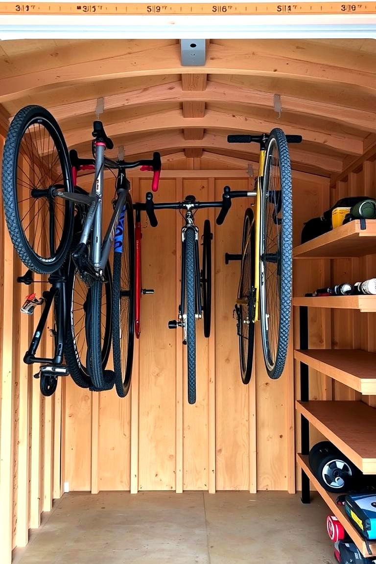Vertical Bike Storage - 24 Shed Shelving Ideas