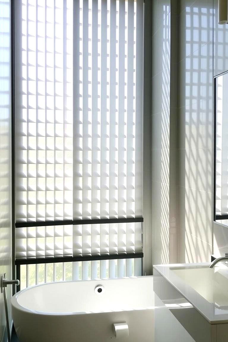 Vertical Blinds for Tall Windows - 24 Bathroom Window Treatment Ideas