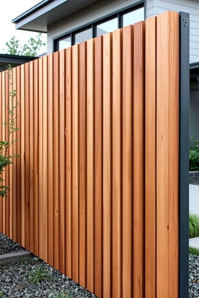 Vertical Board Fence - 24 Front Yard Fence Ideas