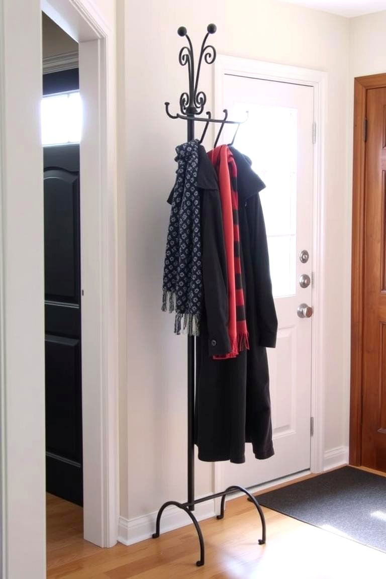 Vertical Coat Rack for Compact Spaces - 24 Entryway Storage Ideas