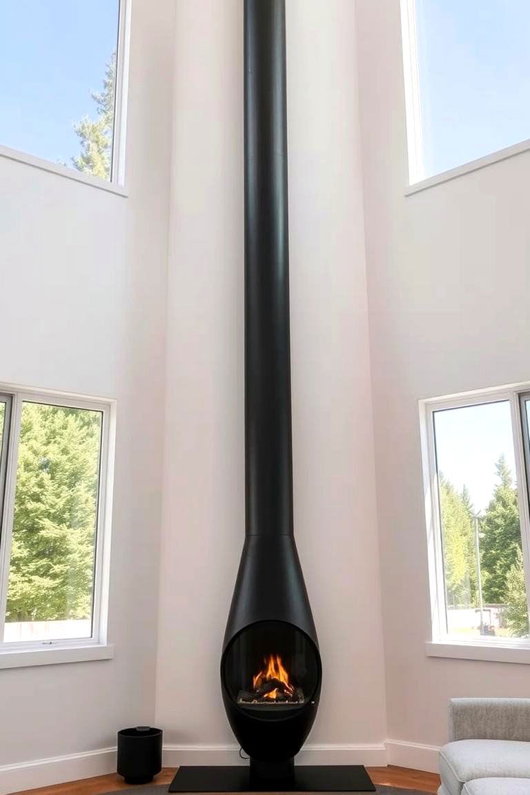 Vertical Fireplace Between Windows - 24 Fireplace Between Windows Ideas