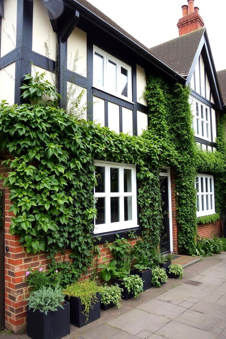 Vertical Garden Features - 24 Modern Tudor Exterior Inspiration