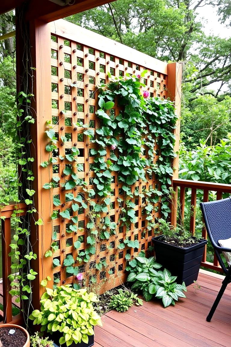 Vertical Garden Lattice Display - 24 Deck Lattice Ideas
