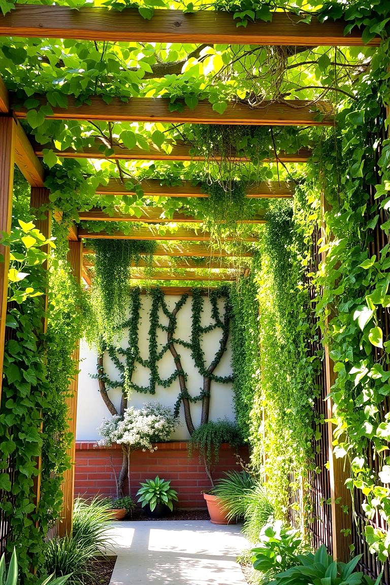 Vertical Garden Pergola - 24 Small Patio Pergola Ideas