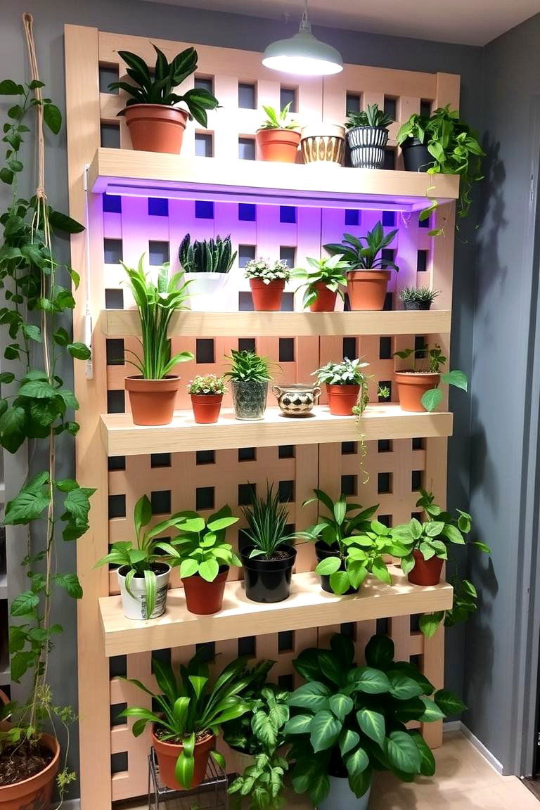 Vertical Garden Shelves Lattice - 24 Lattice Fence Ideas