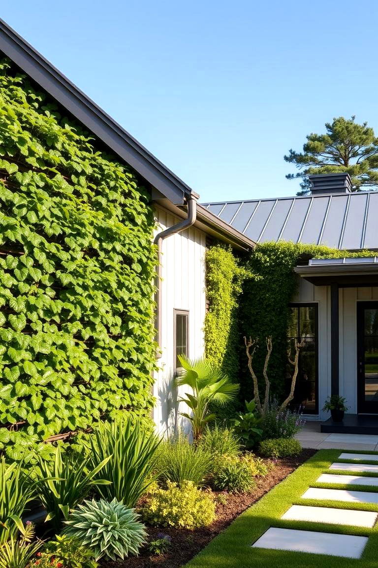 Vertical Garden Wall - 24 Modern Farmhouse Exterior