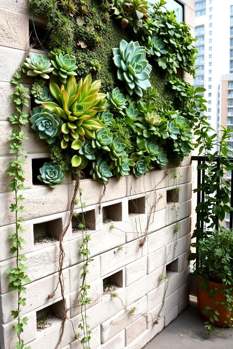Vertical Garden Walls - 24 Cinder Block Garden Ideas