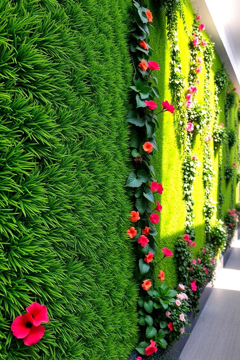 Vertical Garden with Artificial Grass - 24 Artificial Grass Wall Design Ideas