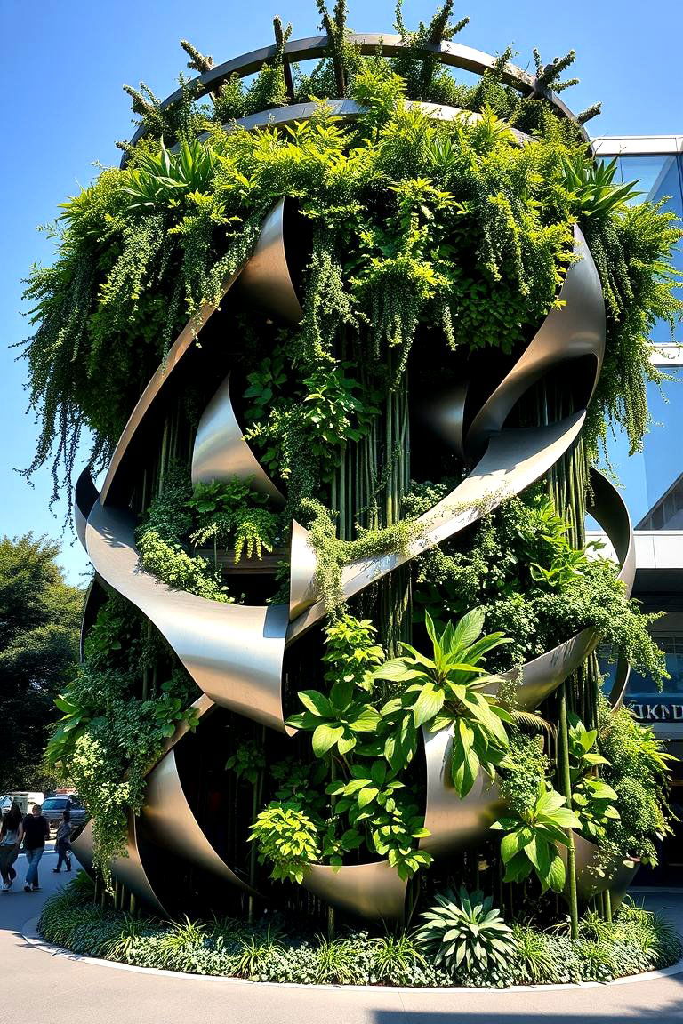 Vertical Garden with Sculptural Elements - 24 Vertical Garden Ideas
