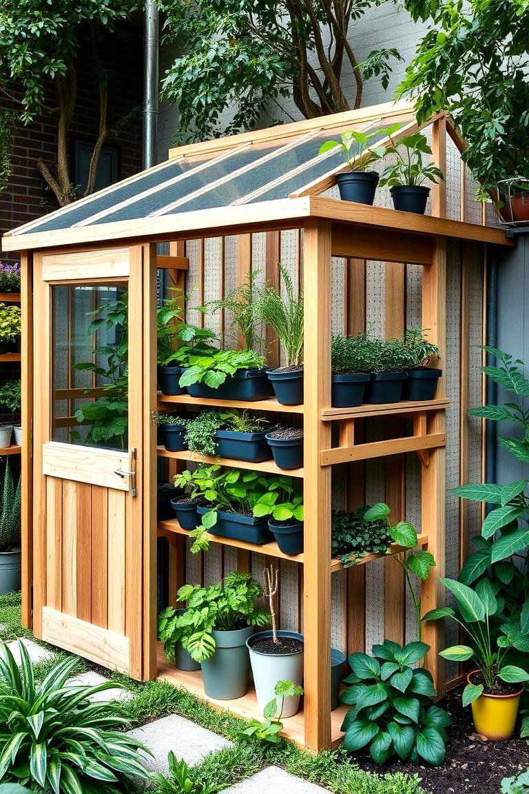 Vertical Gardening Greenhouse Shed Combo - 24 Greenhouse and Shed Combo Ideas
