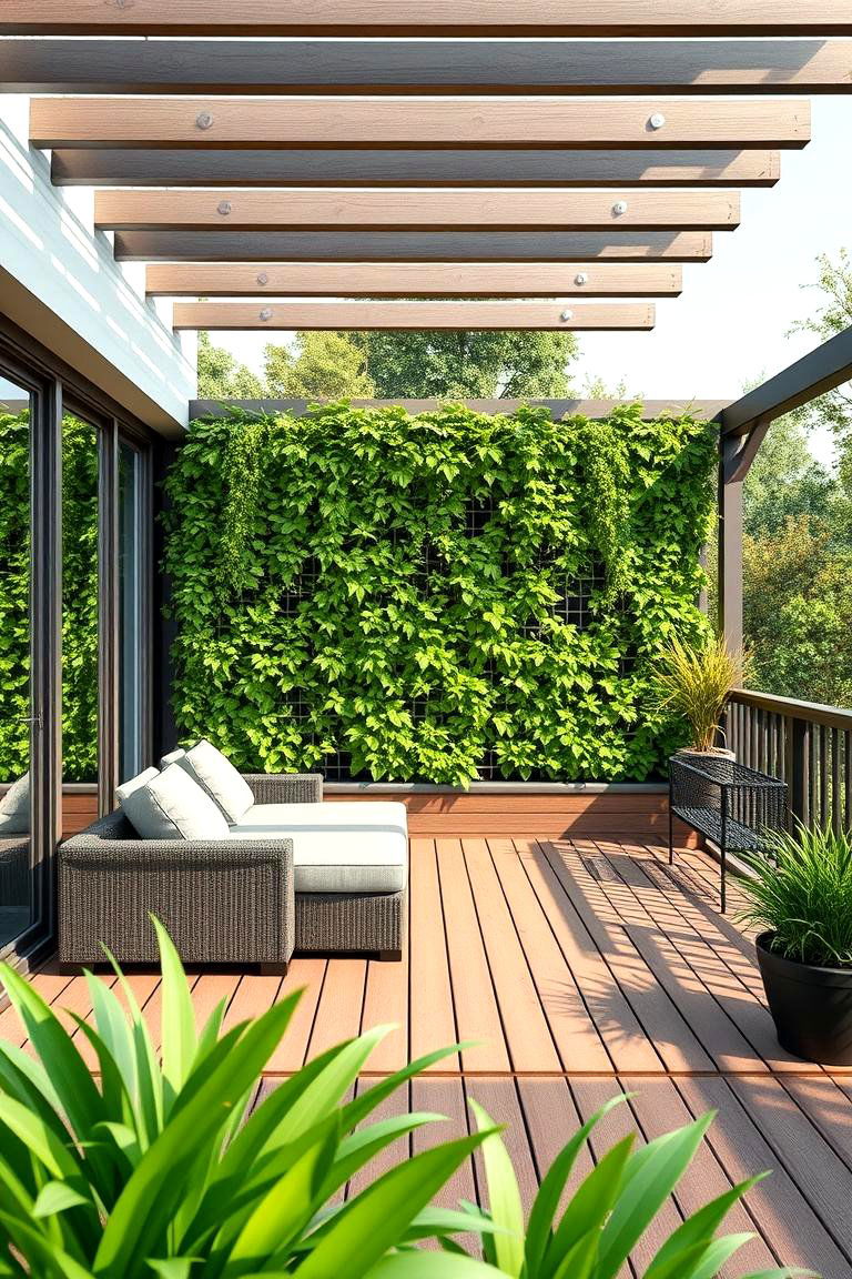Vertical Gardens for Seclusion - 24 Deck Privacy Ideas
