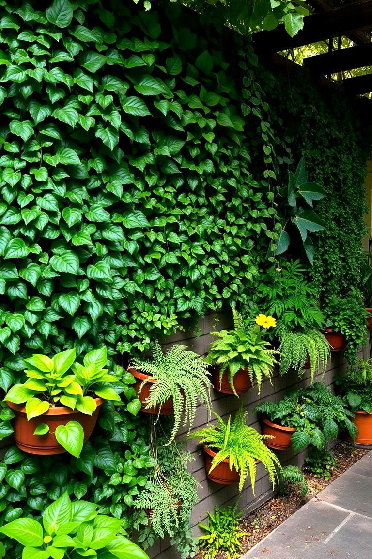 Vertical Green Wall - 24 Shady Garden Ideas