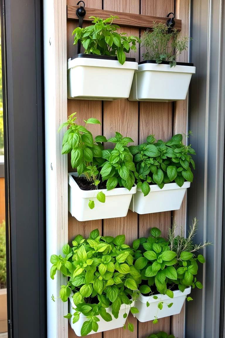 Vertical Herb Garden Display - 24 Deck Decorating Ideas With Plants