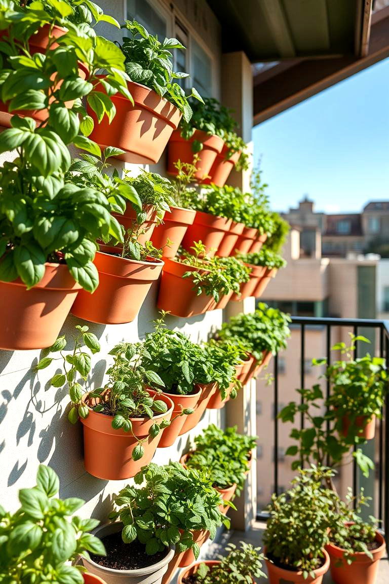 Vertical Herb Garden - 24 Balcony Garden Ideas