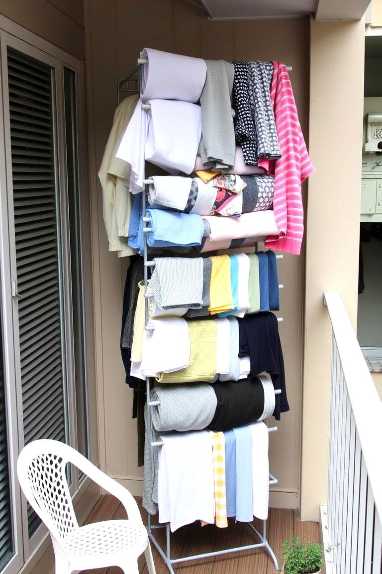 Vertical Laundry Drying Tower - 24 Outdoor Laundry Area Design Ideas