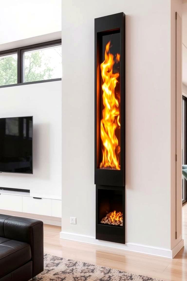 Vertical Linear Fireplace Design - 24 linear fireplace ideas