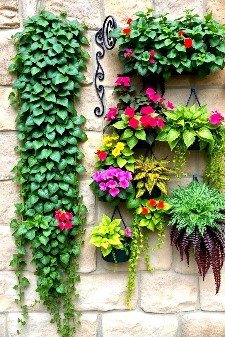 Vertical Shade Garden on a Wall - 24 Shade Garden Design Ideas