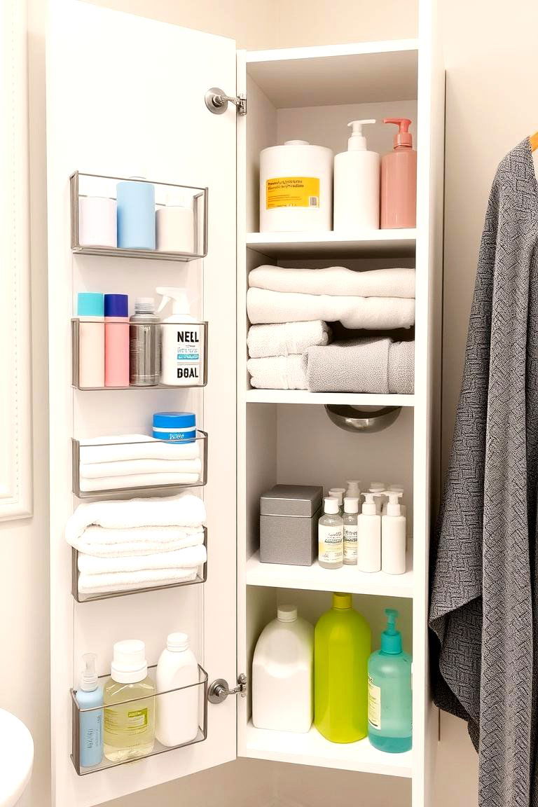 Vertical Shelf Organizers for Extra Storage - 24 Bathroom Cabinet Organizing Ideas