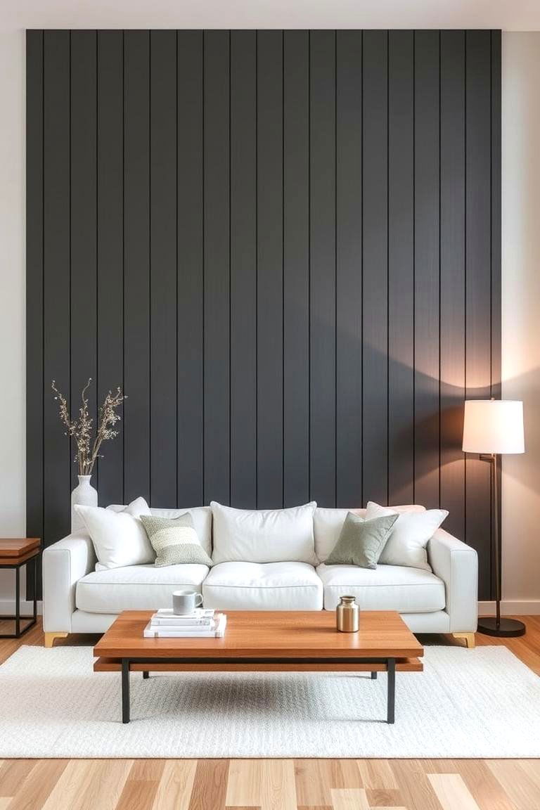 Vertical Shiplap Accent Wall - 24 Shiplap Living Room Ideas