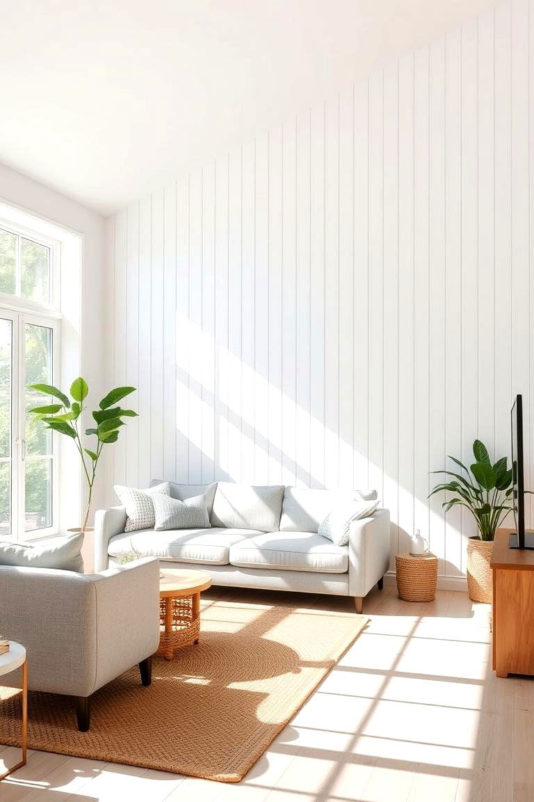 Vertical Shiplap Sophistication - 24 Wood Trim Accent Wall Ideas
