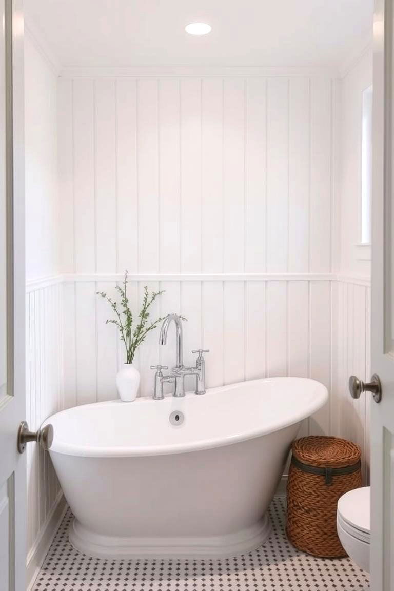 Vertical Shiplap for Coastal Vibes - 24 Bathroom Accent Wall Ideas