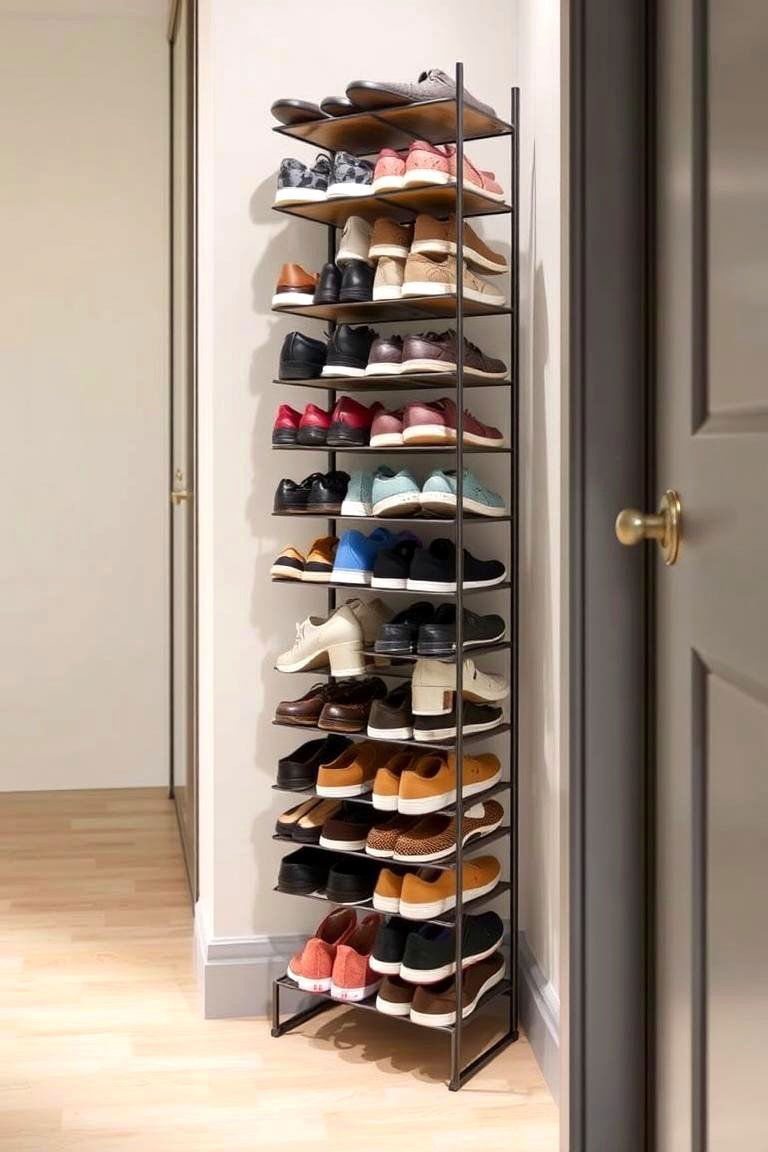 Vertical Shoe Rack - 24 Entryway Shoe Storage Ideas