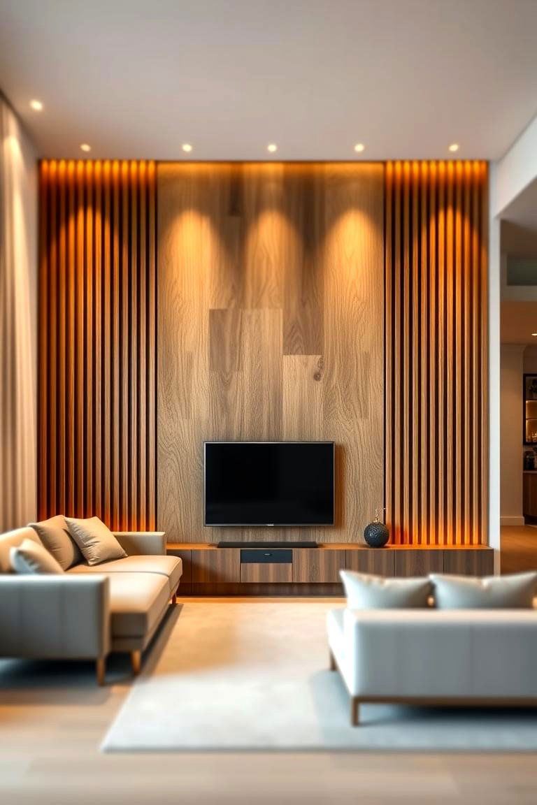 Vertical Slat Half Wall Paneling - 24 Half Wall Paneling Ideas