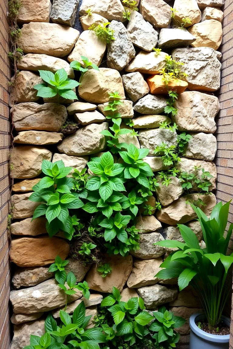 Vertical Stone Garden Wall - 24 Stone Wall Ideas