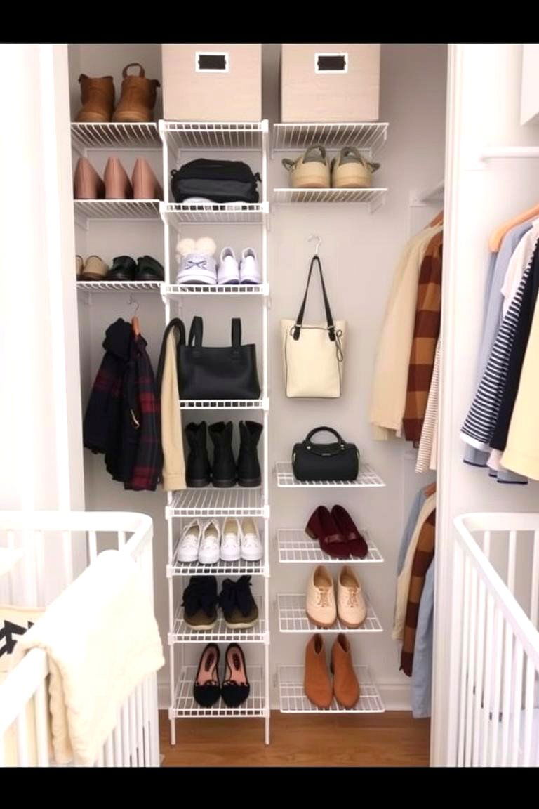 Vertical Storage Racks - 24 Nursery Closet Ideas