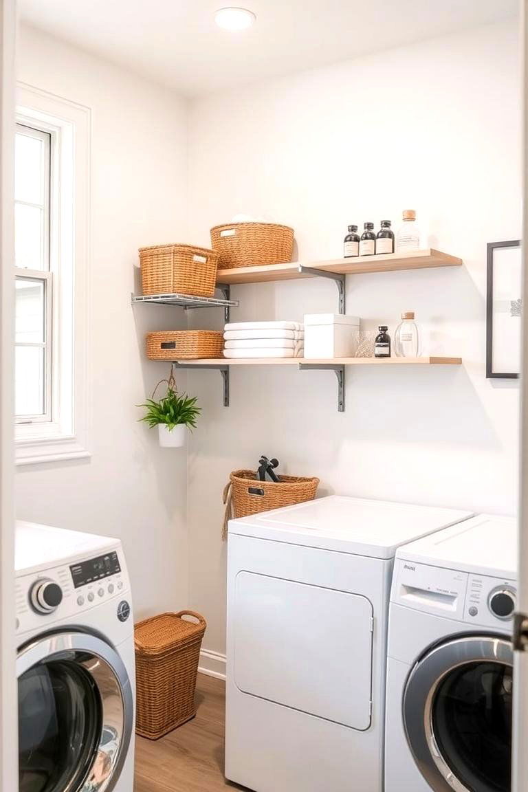 Vertical Storage Shelves - 24 Stackable Laundry Room Ideas