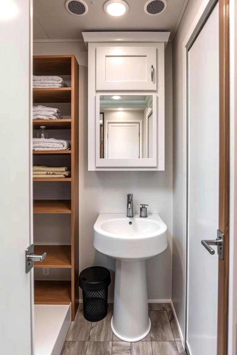 Vertical Storage Solutions - 24 Small Rv Bathroom Ideas