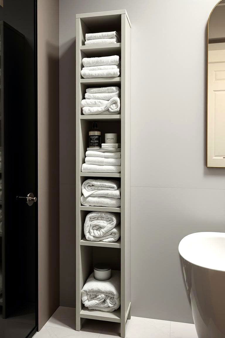 Vertical Storage Tower - 24 Bathroom Storage Ideas
