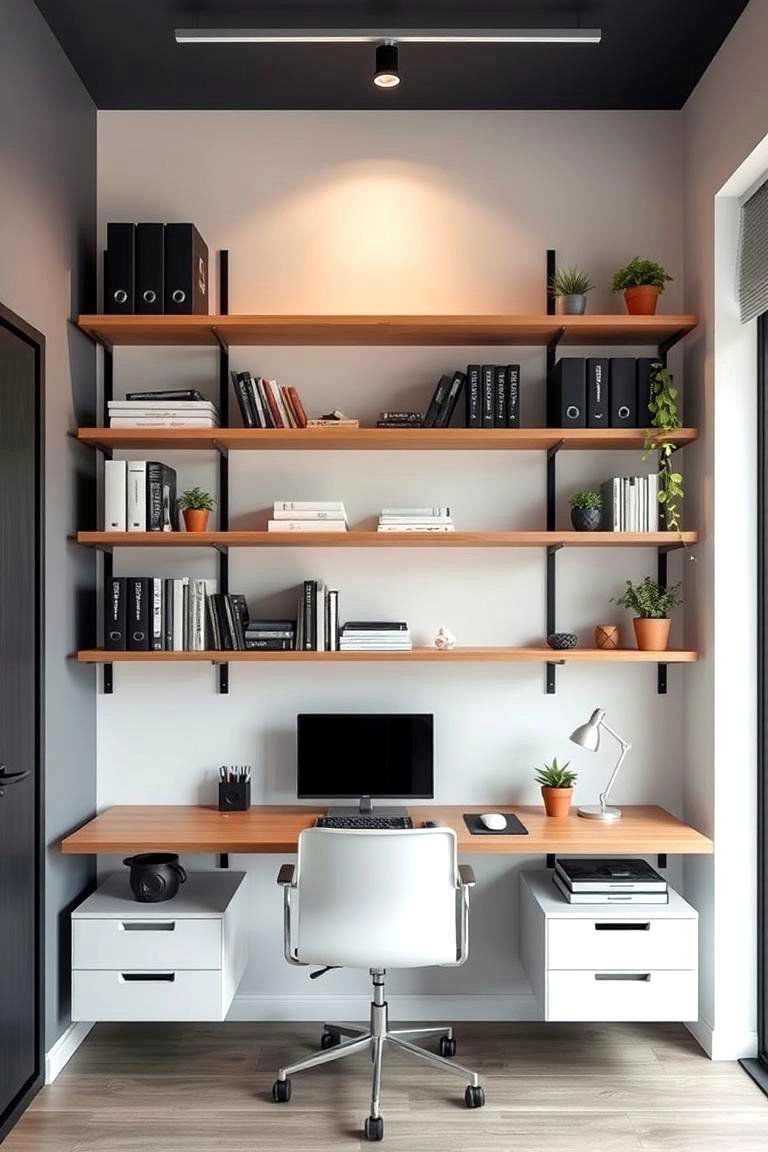 Vertical Storage - 24 Modern Home Office Ideas