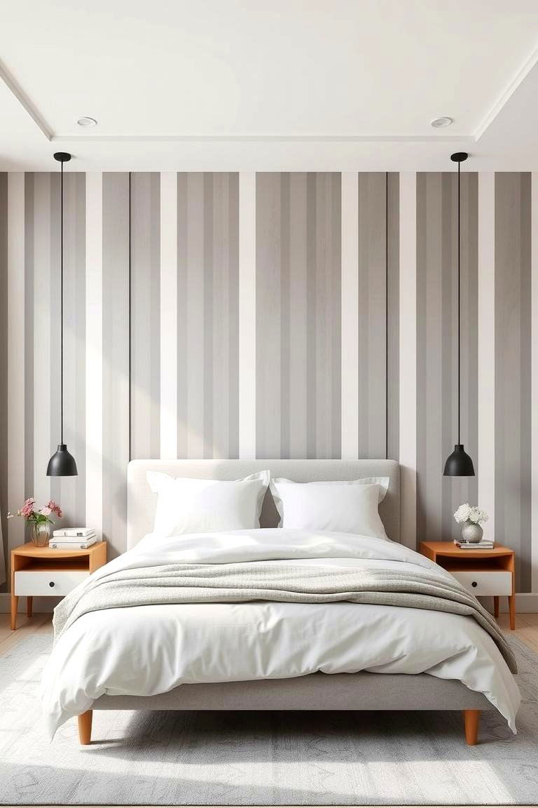 Vertical Stripes - 24 Bedroom Wall Painting Ideas