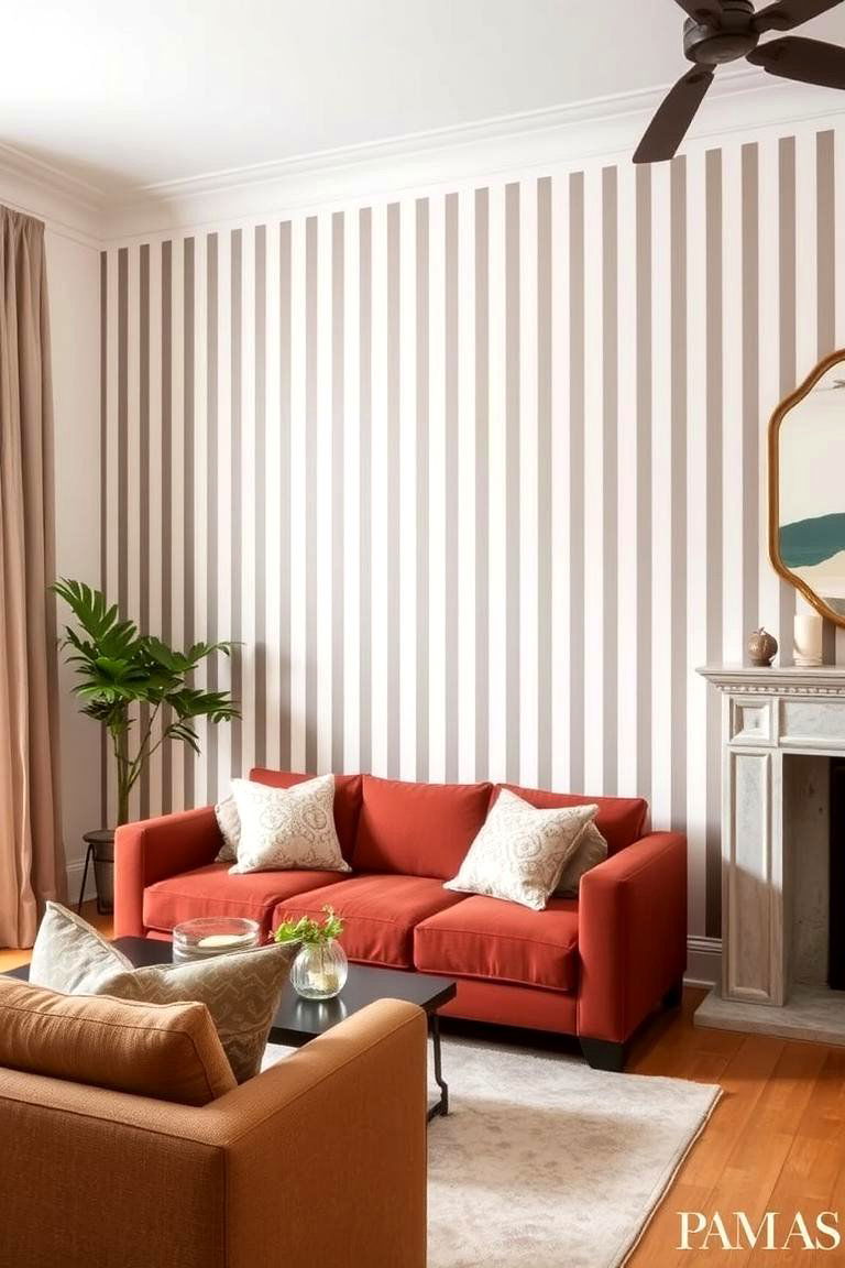 Vertical Stripes for Height and Elegance - 24 Feature Wall Ideas