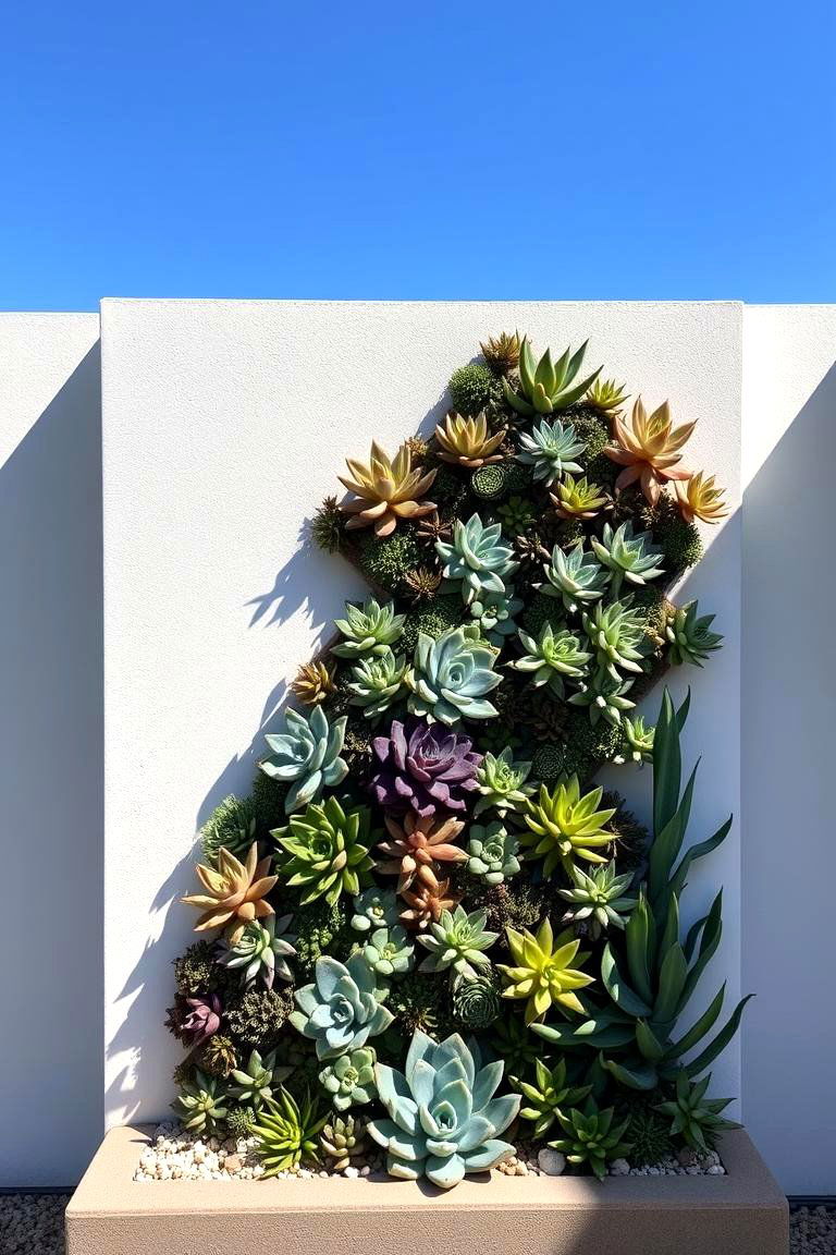 Vertical Succulent Gardens - 24 Garden Wall Ideas