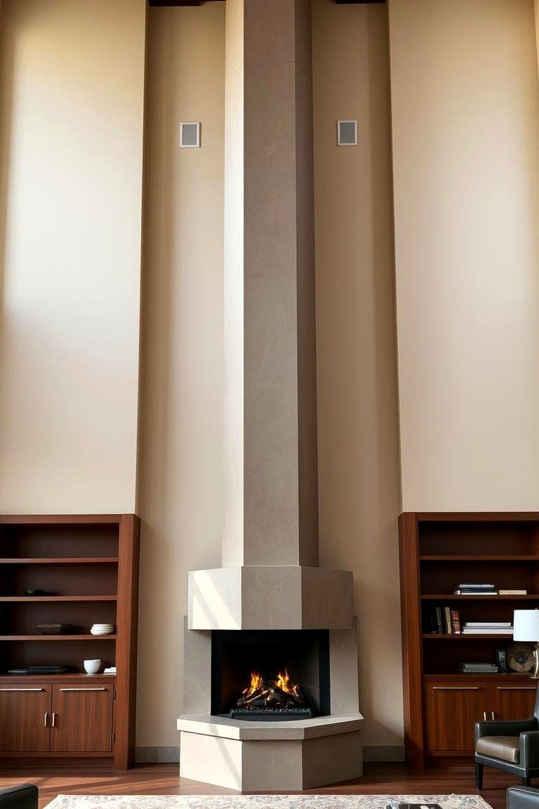 Vertical Three Sided Fireplace - 24 3 Sided Fireplace Ideas