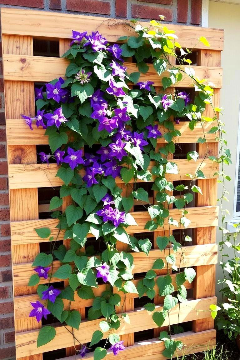 Vertical Vine Trellis - 24 Vertical Pallet Garden Ideas