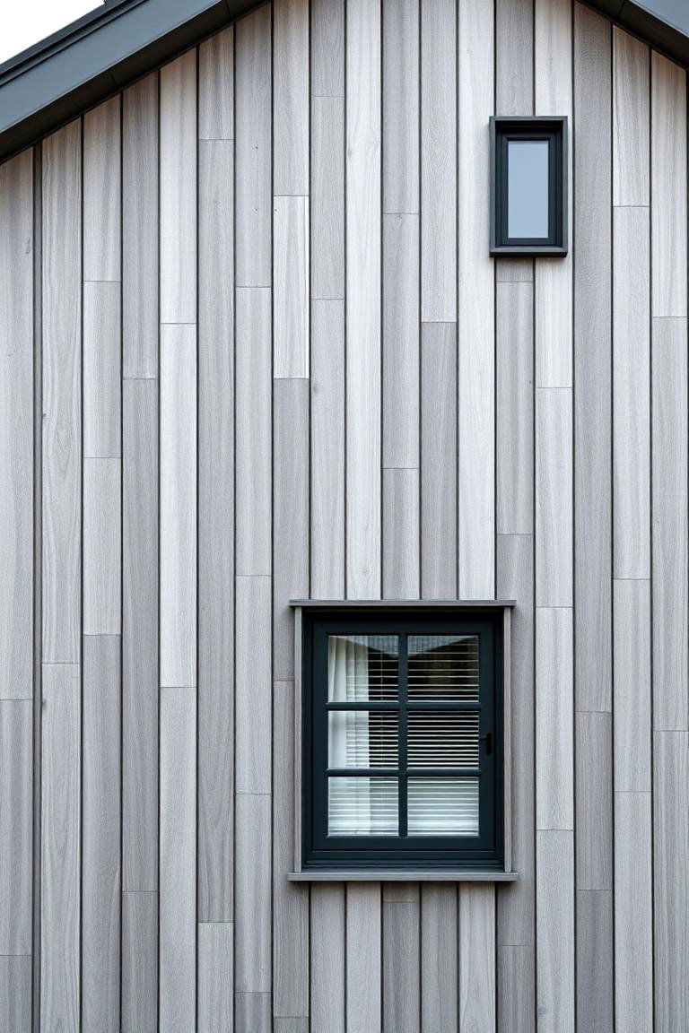 Vertical Wood Paneling in Varying Shades of Grey - 24 Scandinavian House Exterior Ideas