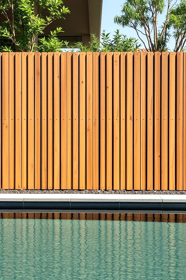Vertical Wood Slat Wall - 24 Pond Edging Ideas